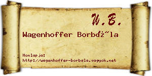 Wagenhoffer Borbála névjegykártya